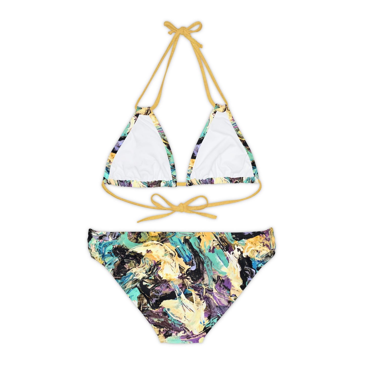 Landscape Oil Strappy Bikini Set (AOP)