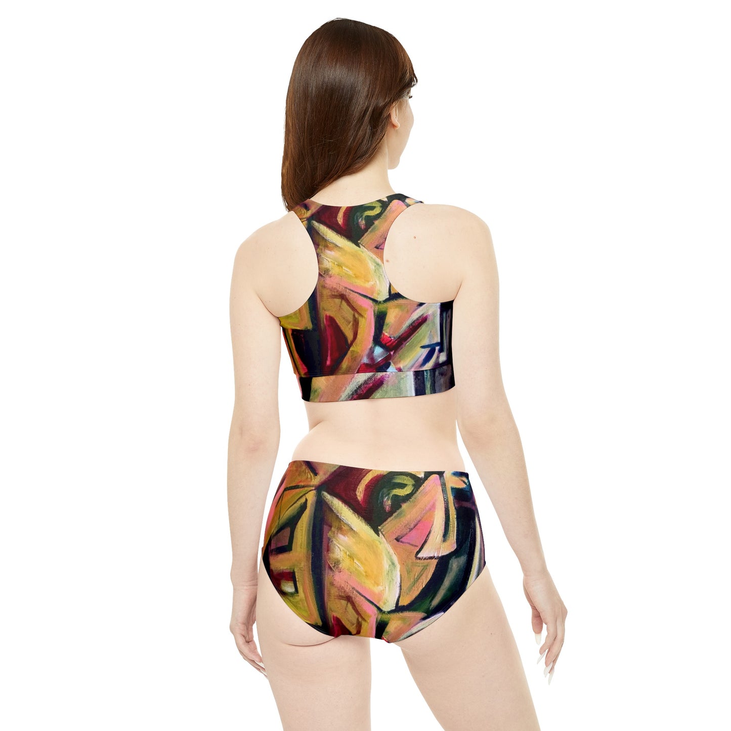 Sporty Cubism Bikini-EDM Set (AOP)