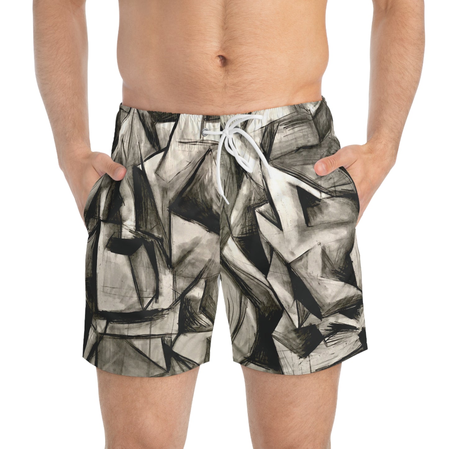 Men's Graphite Swim Trunks  (AOP)