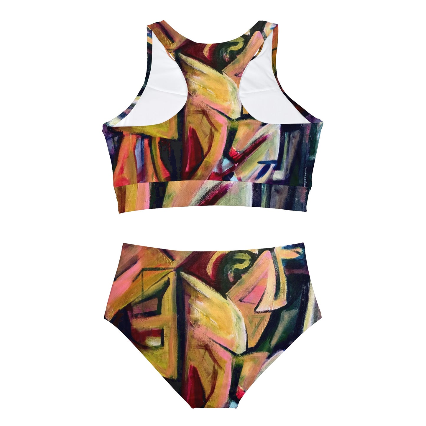 Sporty Cubism Bikini-EDM Set (AOP)