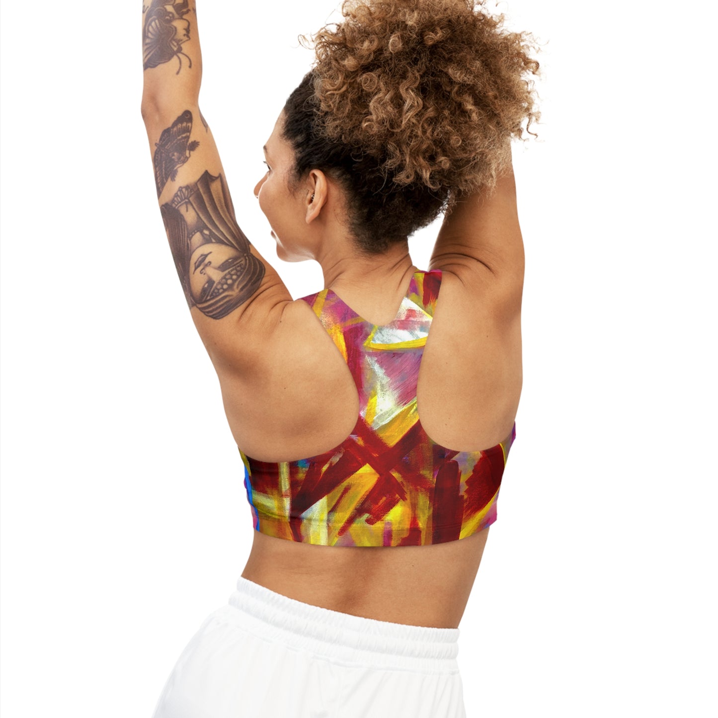 Seamless Cubism Sports Bra (AOP)