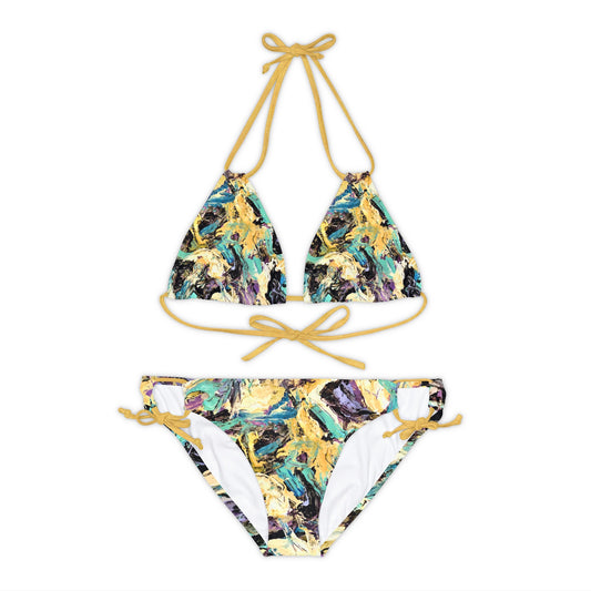 Landscape Oil Strappy Bikini Set (AOP)