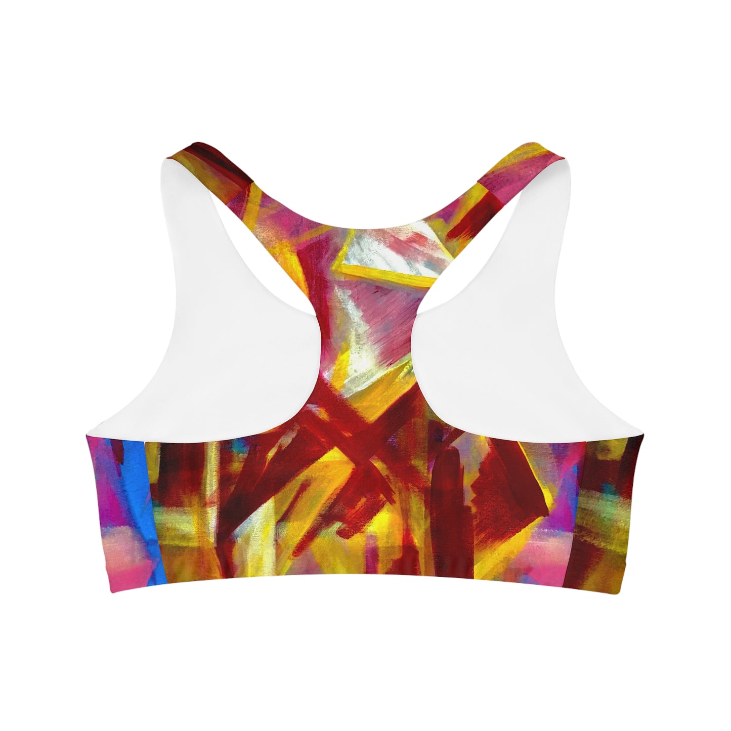 Seamless Cubism Sports Bra (AOP)